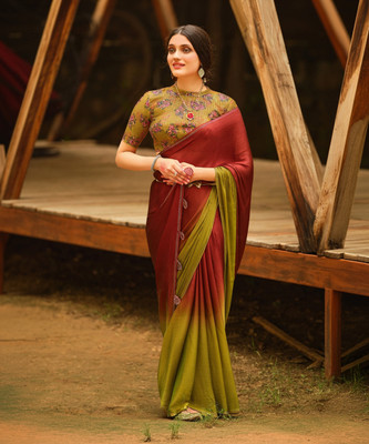 Sareemall Embellished Bollywood Chiffon Saree(Maroon)