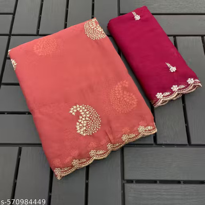 LAJEELEE Embroidered Bollywood Georgette Saree(Multicolor)