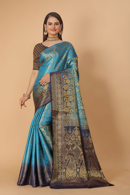 Crystallfashion Self Design Banarasi Art Silk Saree(Beige)