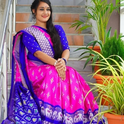 Saadhvi Self Design Kanjivaram Georgette Saree(Blue)