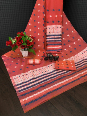 Rizanx Woven Assam Silk Cotton Blend Saree(Multicolor)