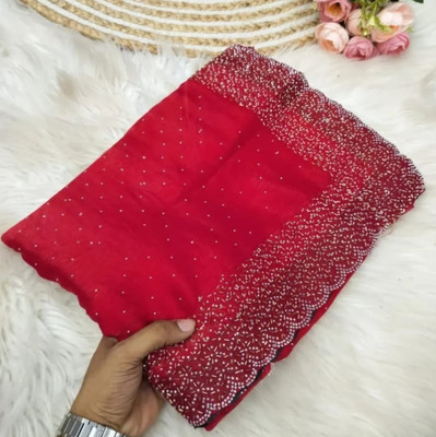 JENNVIA Self Design, Embellished Daily Wear Jimmy choo Saree(Maroon)
