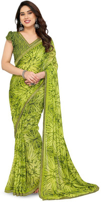 Moda Rapido Printed Bollywood Georgette Saree(Green)
