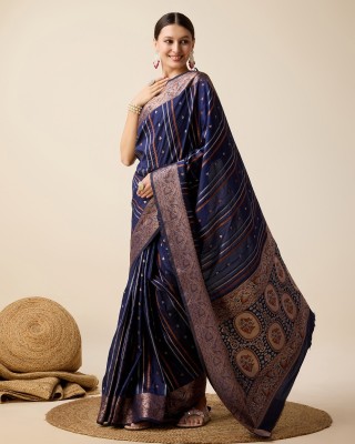 Sarvada Woven Kanjivaram Pure Silk Saree(Dark Blue)