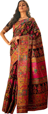 Divastri Woven Banarasi Cotton Silk Saree(Black)