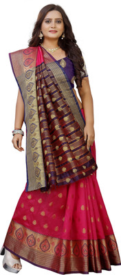 Indian Fashionista Woven Banarasi Art Silk Saree(Multicolor)