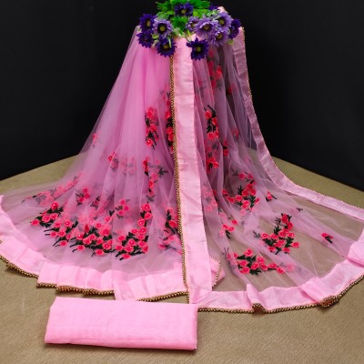 PATLANI STYLE Embroidered Bollywood Net Saree(Pink)