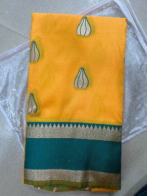 Beautiful Collection Printed Paithani Pure Silk Saree(Yellow)