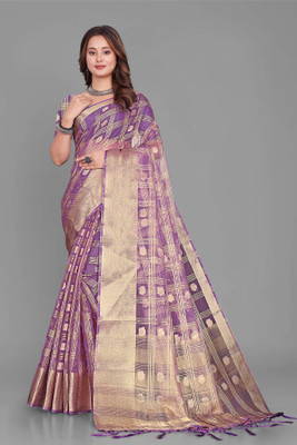 Aarunika SBT Printed Bollywood Organza Saree(Purple)