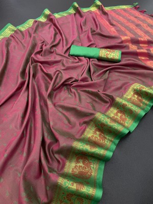 Moltira Woven Bollywood Pure Silk, Cotton Silk Saree(Multicolor)