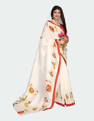 ShriSAareeSA Woven Kanjivaram Pure Silk Saree(White)