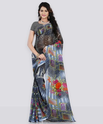 Anand Sarees Geometric Print, Floral Print Daily Wear Georgette Saree(Multicolor)