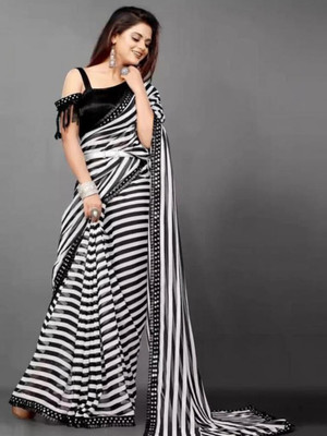 Sonali Fashion Striped Daily Wear Lycra Blend Saree(Multicolor)