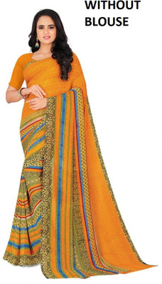 Vimalnath Synthetics Printed Bollywood Georgette Saree(Yellow)