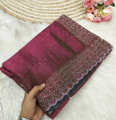 JENNVIA Self Design, Embellished Daily Wear Jimmy choo Saree(Maroon)