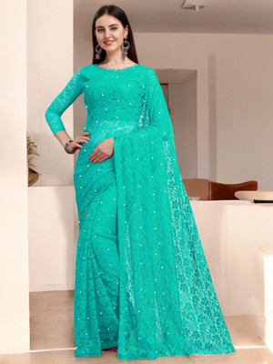 Fashion Nexa Printed Bollywood Brasso Saree(Blue)