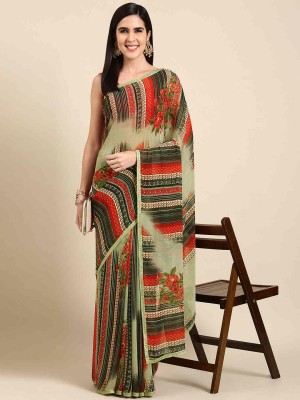 Aishwarya Printed Bollywood Georgette Saree(Multicolor)