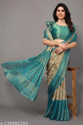 Sanjana Silk Paisley Bollywood Brasso Saree(Light Blue)