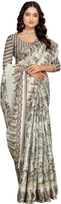 MAANVIT Printed Kanjivaram Pure Cotton, Cotton Silk Saree(Multicolor)