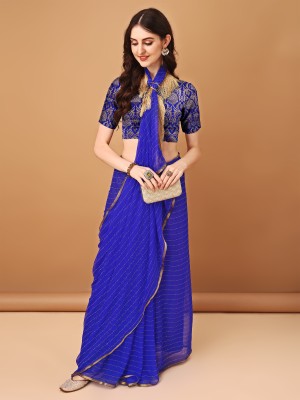 Parmila Fashion Embellished Daily Wear Chiffon Saree(Blue)