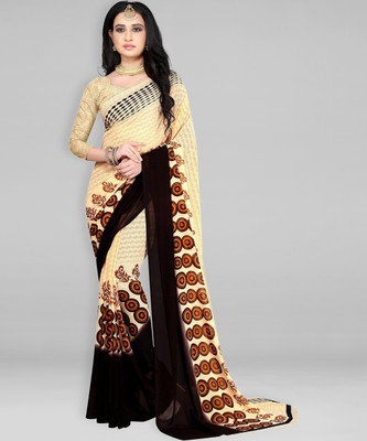 Leelavati Printed Daily Wear Georgette Saree(Beige)