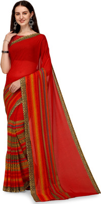 Moda Rapido Floral Print, Self Design, Printed Daily Wear Georgette Saree(Red)