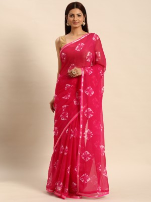 Aishwarya Printed Bollywood Chiffon Saree(Pink)