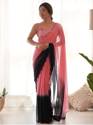 Sareemall Embellished Bollywood Georgette Saree(Pink)