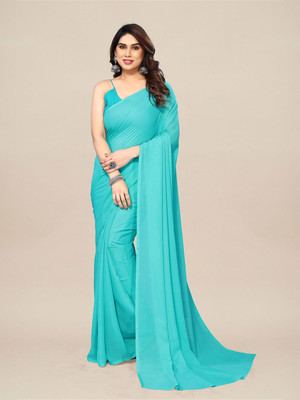 Moda Rapido Printed Daily Wear Georgette Saree(Blue)