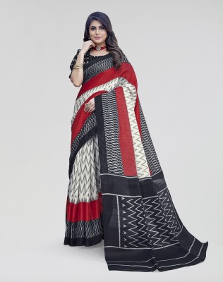 ANIRAV Printed Bollywood Art Silk Saree(Black)