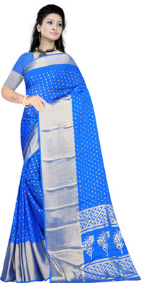nirmal creation Self Design Dharmavaram Art Silk Saree(Blue)