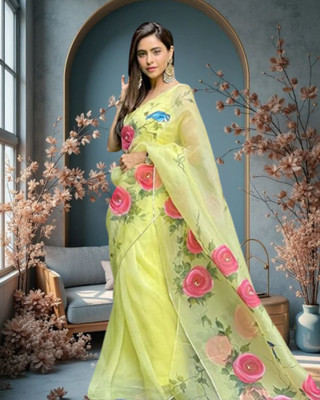 Jayu Self Design Daily Wear Georgette Saree(Yellow)