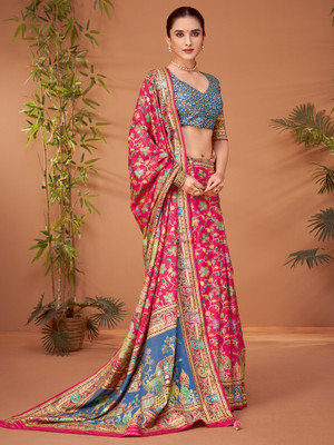 Sareemall Printed Banarasi Viscose Rayon Saree(Multicolor)