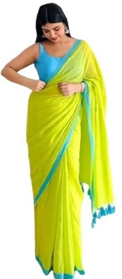 Nehasareeshop Printed Daily Wear Cotton Silk Saree(Green)