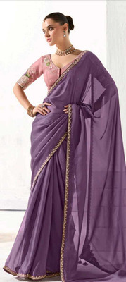 Urvashi Creation Sarees Embroidered Bollywood Organza Saree(Red)