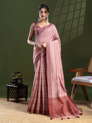 Tasrika Woven Bollywood Silk Blend, Cotton Blend Saree(Pink)