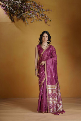 Spetila Woven, Embellished Handloom Pure Cotton, Jacquard Saree(Pink)