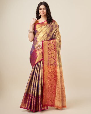 Gajal Woven Dharmavaram Art Silk, Pure Silk Saree(Magenta)