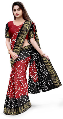 DHARMRAJ ENTERPRISE Woven Bandhani Art Silk Saree(Red)