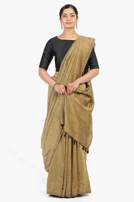 pal saree mahal Solid/Plain Daily Wear Pure Cotton Saree(Pink, Dark Green)