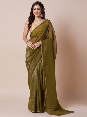 Sareemall Solid/Plain Bollywood Satin Saree(Light Green)