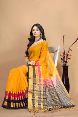 Aarunika MNT Printed Bollywood Organza Saree(Yellow)