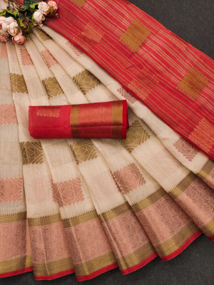 SaaraFashion Self Design Banarasi Cotton Silk Saree(Multicolor)