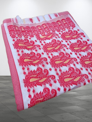 Kanokanjoli Woven Jamdani Handloom Cotton Blend Saree(Multicolor)