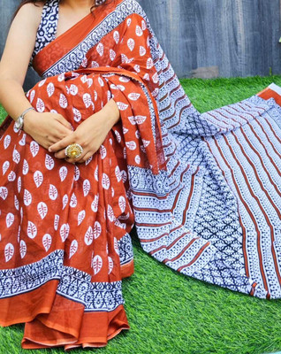 Vasudev Printed Bollywood Cotton Silk Saree(Multicolor)