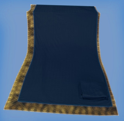 Anugrah Textile Solid/Plain Banarasi Lycra Blend, Chiffon Saree(Dark Blue)