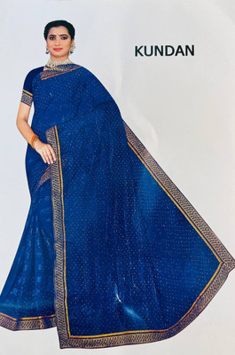 Pallu Patola Printed Banarasi Georgette Saree(Blue)