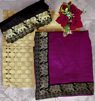 Dharam Creation Animal Print Bollywood Georgette Saree(Purple)