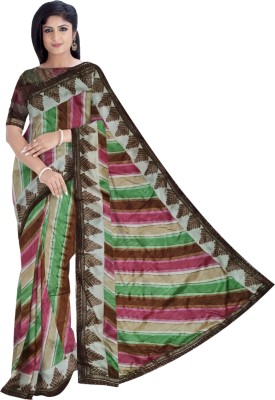 Clothigen Digital Print Daily Wear Silk Blend, Art Silk Saree(Multicolor)