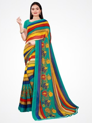 Suntex Printed Daily Wear Georgette Saree(Multicolor)